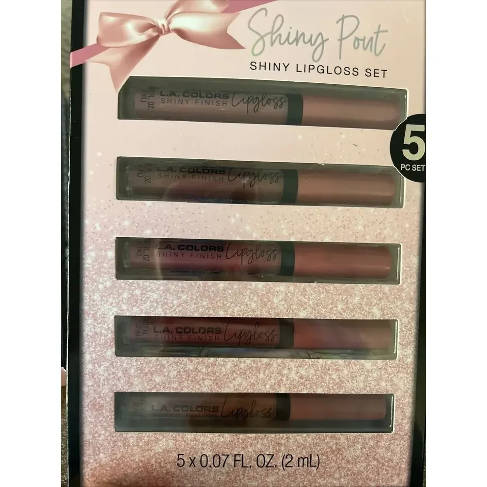 (2) LA Colors Makeup Cosmetics (1) Lip Gloss Set 5 Pc 0.07 fl oz & (1) Eyeliners